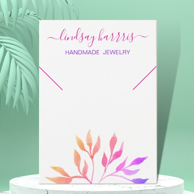 Pink Foliage Necklace Jewellery Display Card (Creator Uploaded)