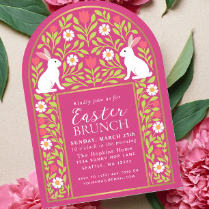 Pink Folk Art Easter Brunch Arch Invitation
