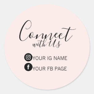 Pink   Follow Instagram & Facebook Package Sticker