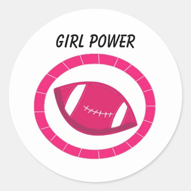 Pink Football Classic Round Sticker (Front)