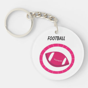Pink Football Key Ring