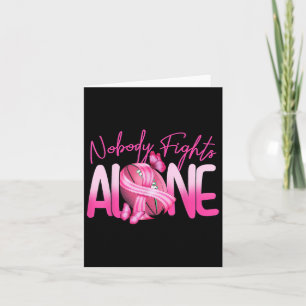 Pink Football Nobody Fights Alone Breast Cancer Cl Card