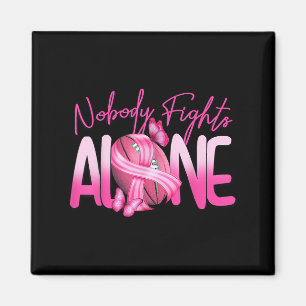 Pink Football Nobody Fights Alone Breast Cancer Cl Magnet