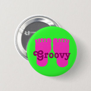 Pink Footprints Groovy Pin