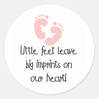 Pink Footprints Little Feet Big Imprints Classic Round Sticker