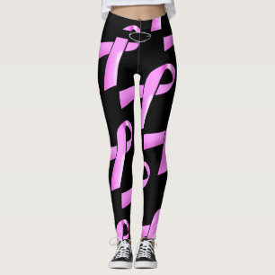 Pink for Breasts   Personalise background Leggings