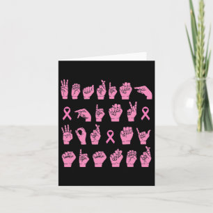 Pink For My Sister Asl Breast Cancer Support Card