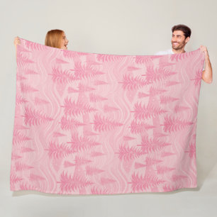 Pink Forest Christmas Fleece Blanket