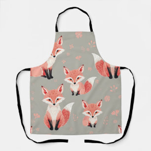 Pink Fox Baby Nursery Cute Woodland Animal Pattern Apron