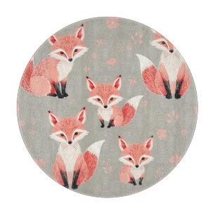 Pink Fox Baby Nursery Cute Woodland Animal Pattern Cutting Board
