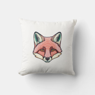Pink fox Face Cushion