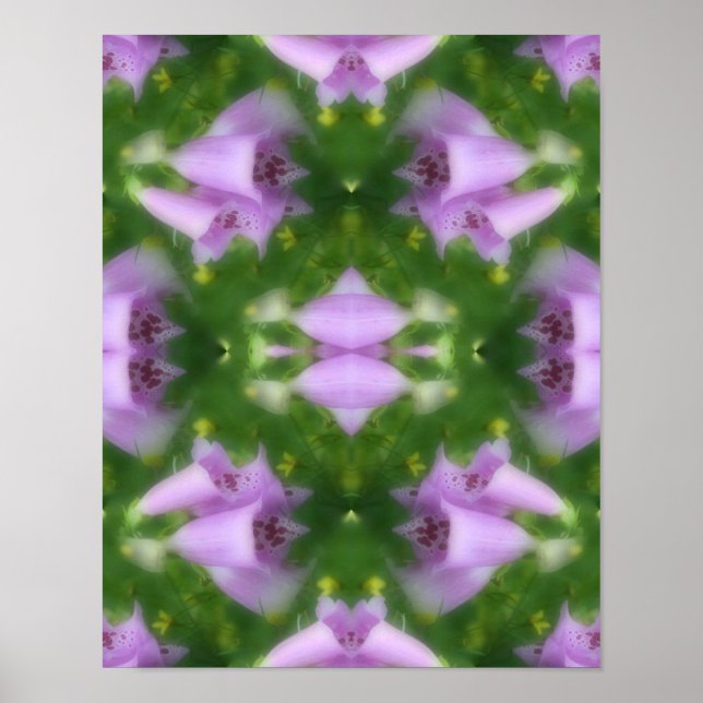 Pink Foxglove Flowers Abstract       Poster (Front)
