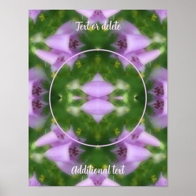 Pink Foxglove Flowers Frame Create Your Own Photo  Poster (Front)