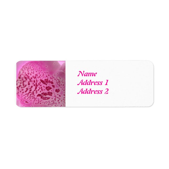 Pink Foxglove Petal Custom Address Labels (Front)