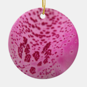 Pink Foxglove Petal Custom Birthday Ceramic Ornament