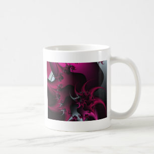 pink fractal art coffee mug