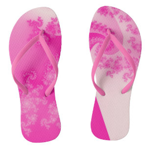 pink fractal flip flops