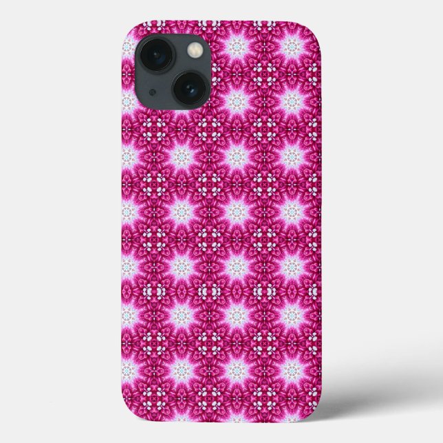 pink fractal flowers mandala pattern Case-Mate iPhone case (Back)