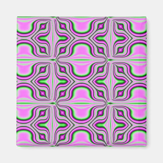 pink fractal magnet (Front)