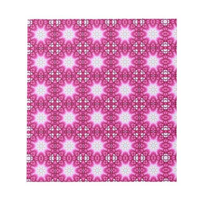 Pink Fractal mandala - floral impression Notepad (Front)