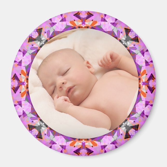 Pink Frame Baby Girl Grandparent’s Gift Photo Magnet (Front)