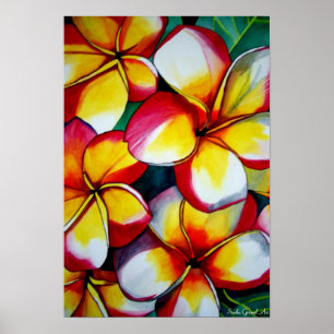 Pink Frangipani art poster by Sacha Grossel Art