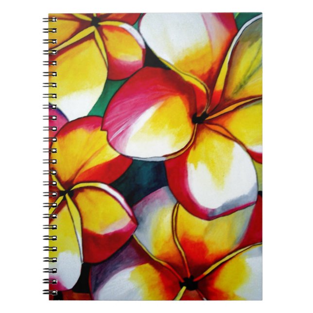Pink Frangipani flower notebook (Front)