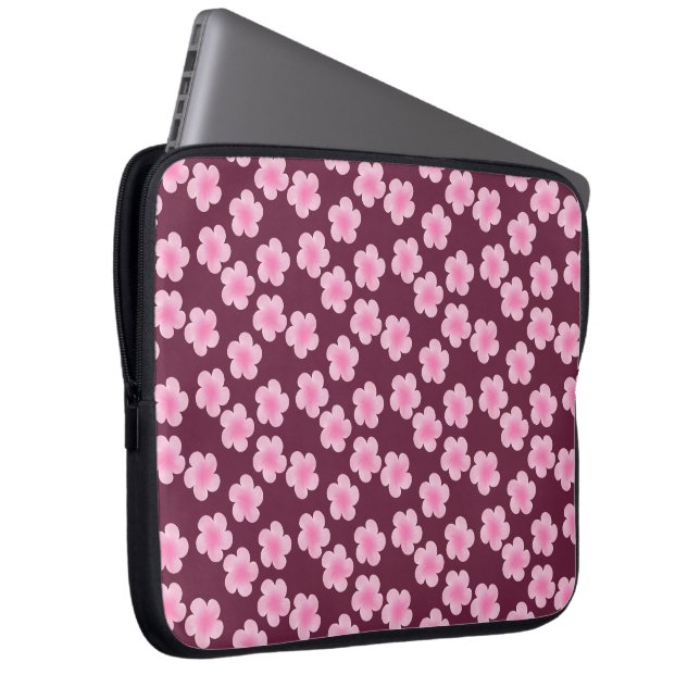 Pink Frangipani Flower Pattern Electronics Bag (Front Right)