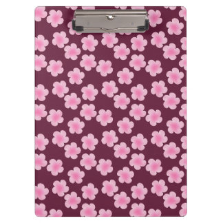 Pink Frangipani Flower Seamless Pattern Clipboard