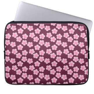 Pink Frangipani Flower Seamless Pattern Laptop Sleeve