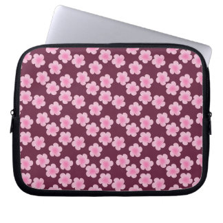Pink Frangipani Flower Seamless Pattern Laptop Sleeve