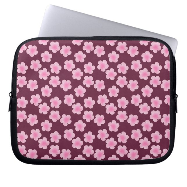 Pink Frangipani Flower Seamless Pattern Laptop Sleeve (Front)