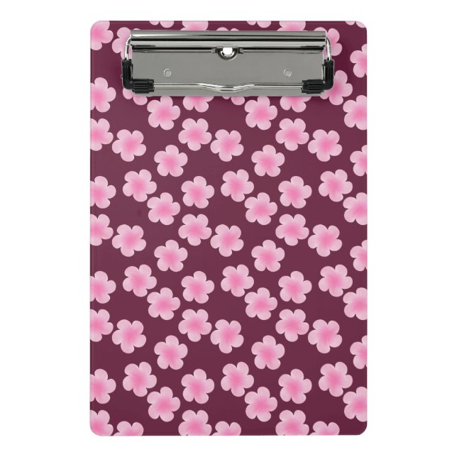 Pink Frangipani Flower Seamless Pattern Mini Clipboard (Front)