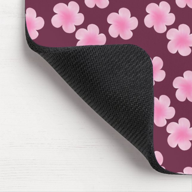 Pink Frangipani Flower Seamless Pattern Mouse Pad (Corner)