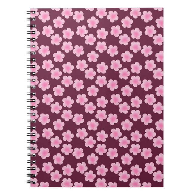 Pink Frangipani Flower Seamless Pattern Notebook (Front)