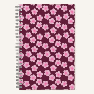 Pink Frangipani Flower Seamless Pattern Notebook