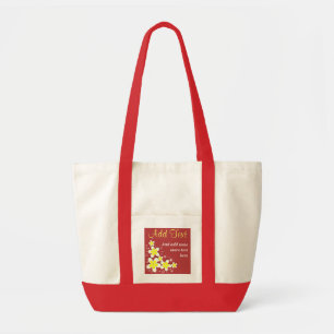 Pink Frangipani Plumeria Floral Impulse Tote Bags