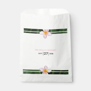 Pink Frangipani Plumeria Wedding  Favour Bag