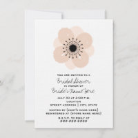 Pink French Anemone Bridal Shower Invitation