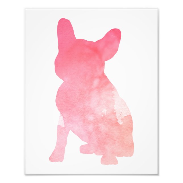 Pink French Bulldog aka Frenchie Photo Print (Front)