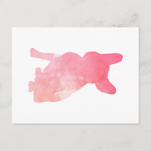 Pink French Bulldog aka Frenchie Postcard