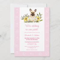 Pink French Bulldog Dog Baby Shower Invitation