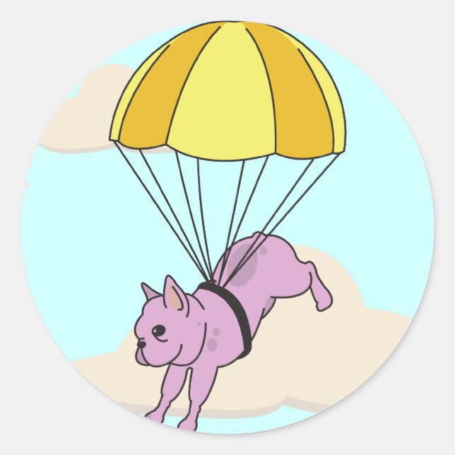 Pink French Bulldog Umbrella Fun Sticker (Front)