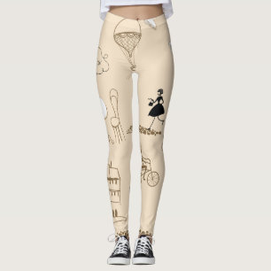 Pink French: Chic Pattern Design. Leggings