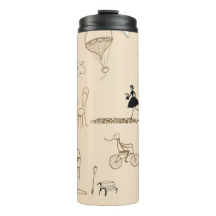 Pink French: Chic Pattern Design. Thermal Tumbler