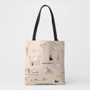 Pink French: Chic Pattern Design. Tote Bag