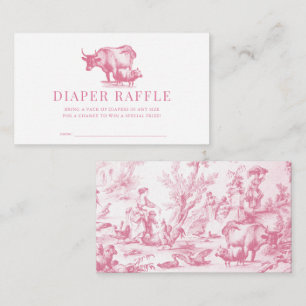 Pink French Country Farm Diaper Raffle Ticket Enclosure Card