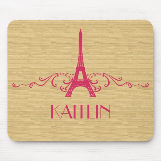 Pink French Flourish Mousepad (Front)