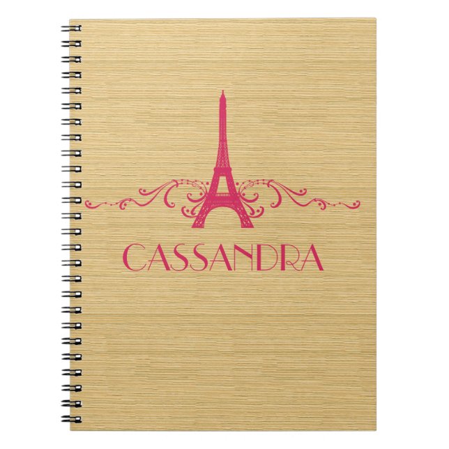 Pink French Flourish Notebook (Front)