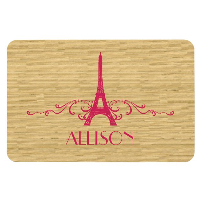 Pink French Flourish Premium Magnet (Horizontal)